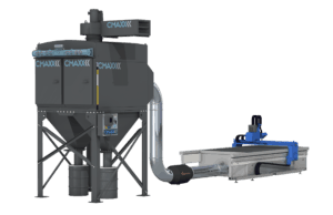 CMAXX Industrial Dust Collector connected to an AKS Plasma Table