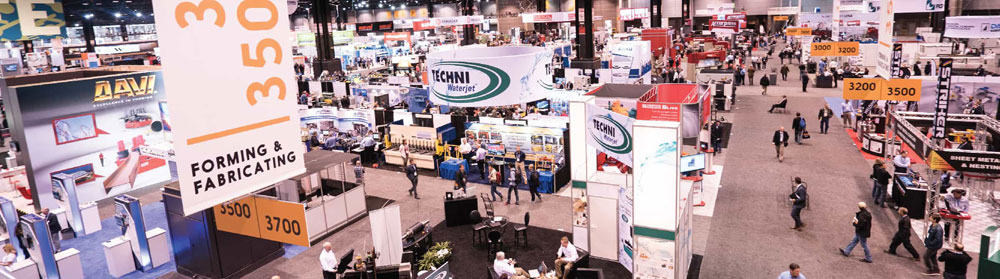 another wide view of the exhibition floor at Fabtech trade show