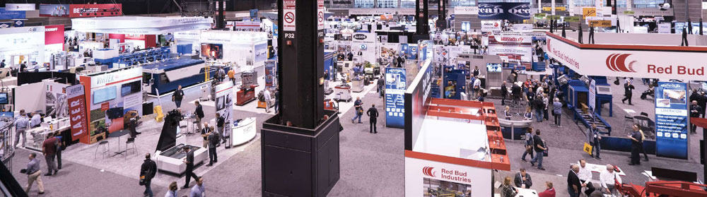 wide view of the exhibition floor at Fabtech trade show