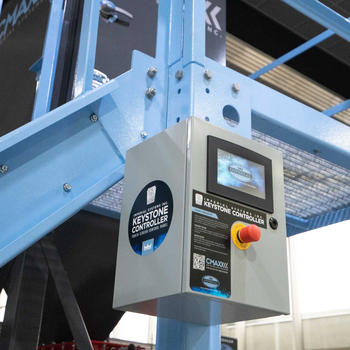 Keystone Controller with touch screen on a CMAXX industrial dust collector