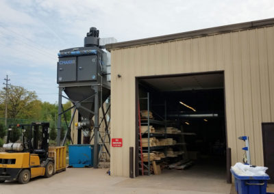 Industrial dust collector installation at a furniture manufacturer