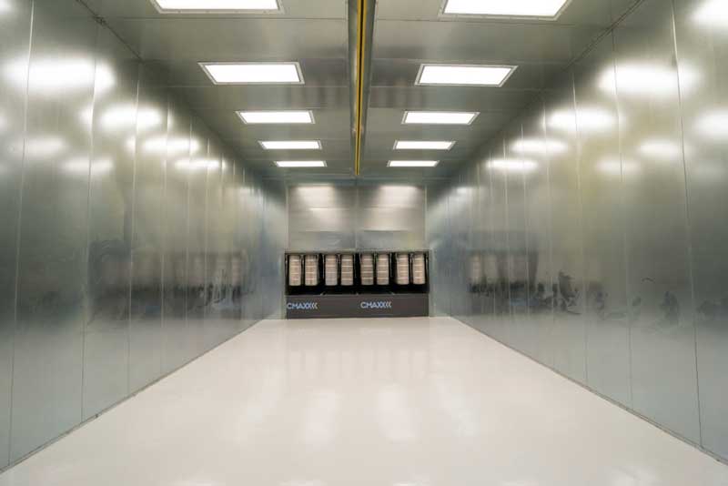 Inside view of Imperial Systems powder coat booth