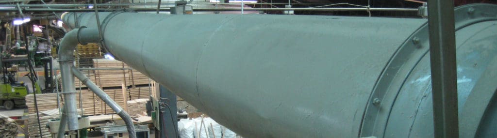 Duct line along ceiling