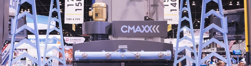 fan and silencer atop CMAXX at Fabtech trade show