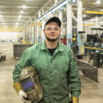 Garrett is welding trade school student training at Imperial Systems, Inc.