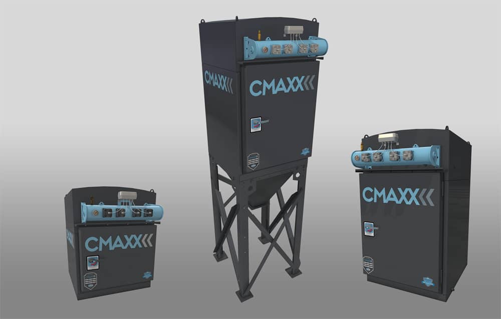 three CMAXX fume and dust collector models