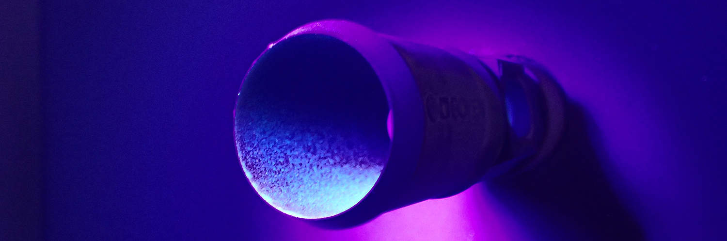 UV light revealing large amount of dust inside clean air plenum