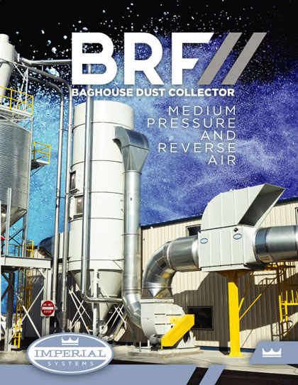 Brochure cover of the BRF baghouse dust collector by Imperial Systems