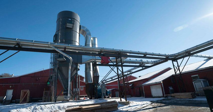 Installation of a BRF baghouse dust collector at a lumberyard