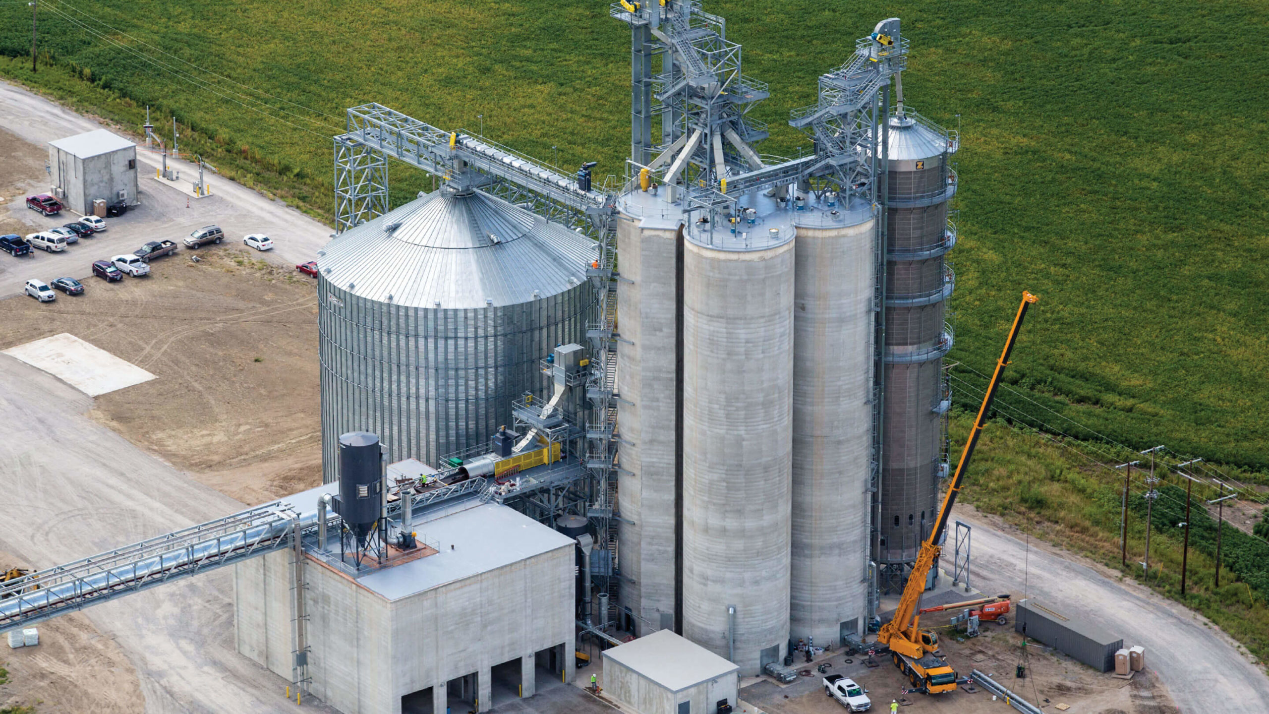 Aerial photo of a BRF baghouse dust collector installation