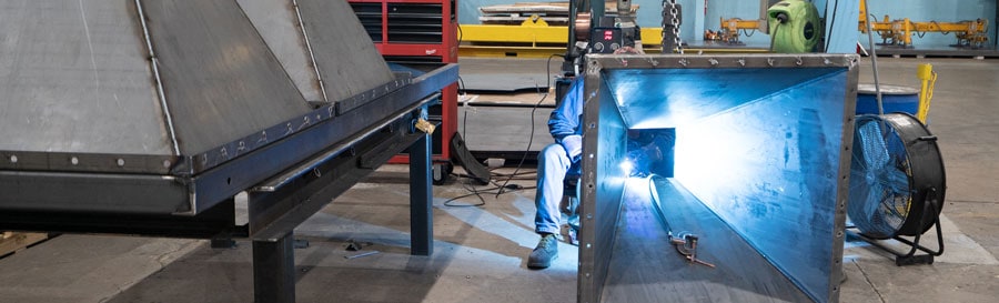 Welding is a skilled trade used all around the country in industrial fabrication shops.