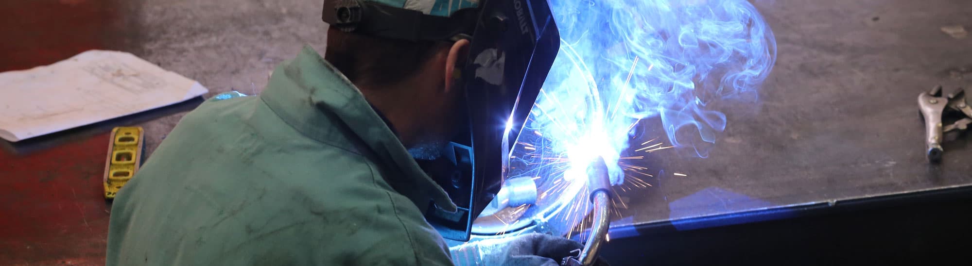 At this weld fume collection company, we weld our equipment together instead of using bolts.