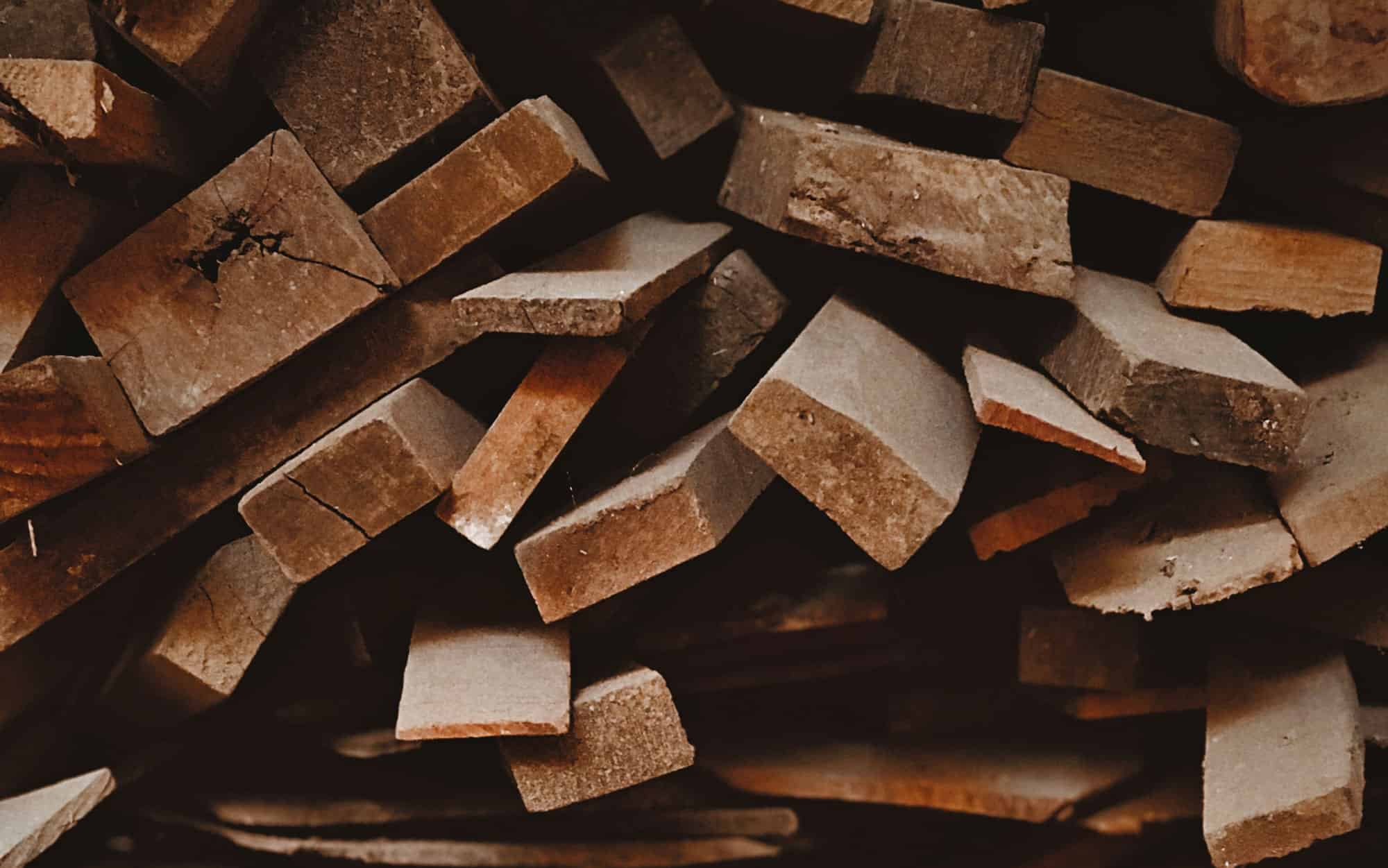 Stack of boards at a woodworking facility