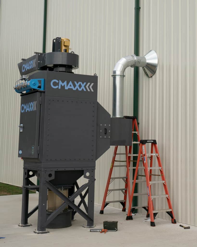 CMAXX fume and dust collector being installed at a customer site