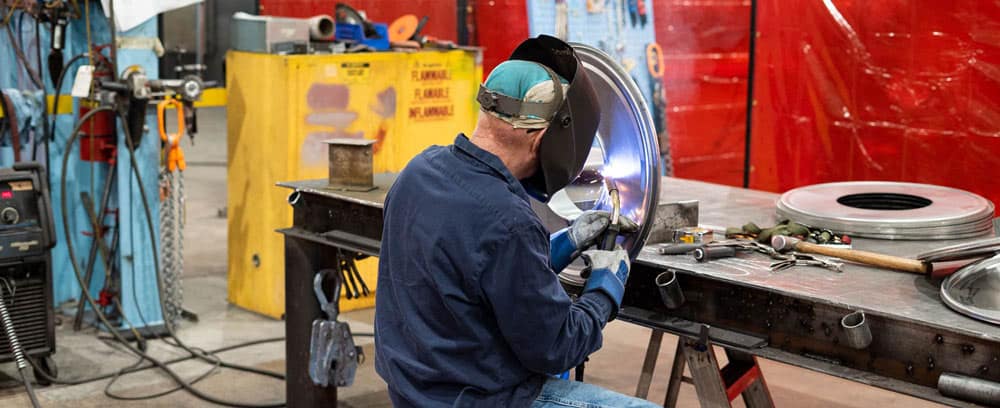 Bob Kocher doing metalworking at Imperial Systems